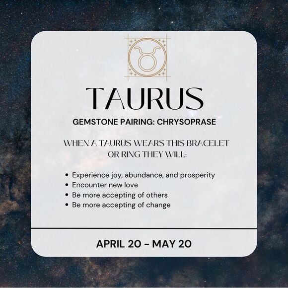 NWT Wool + Pepper Co. Taurus + Chrysoprase Bracelet - Zodiac x Gemstone - Picture 2 of 13